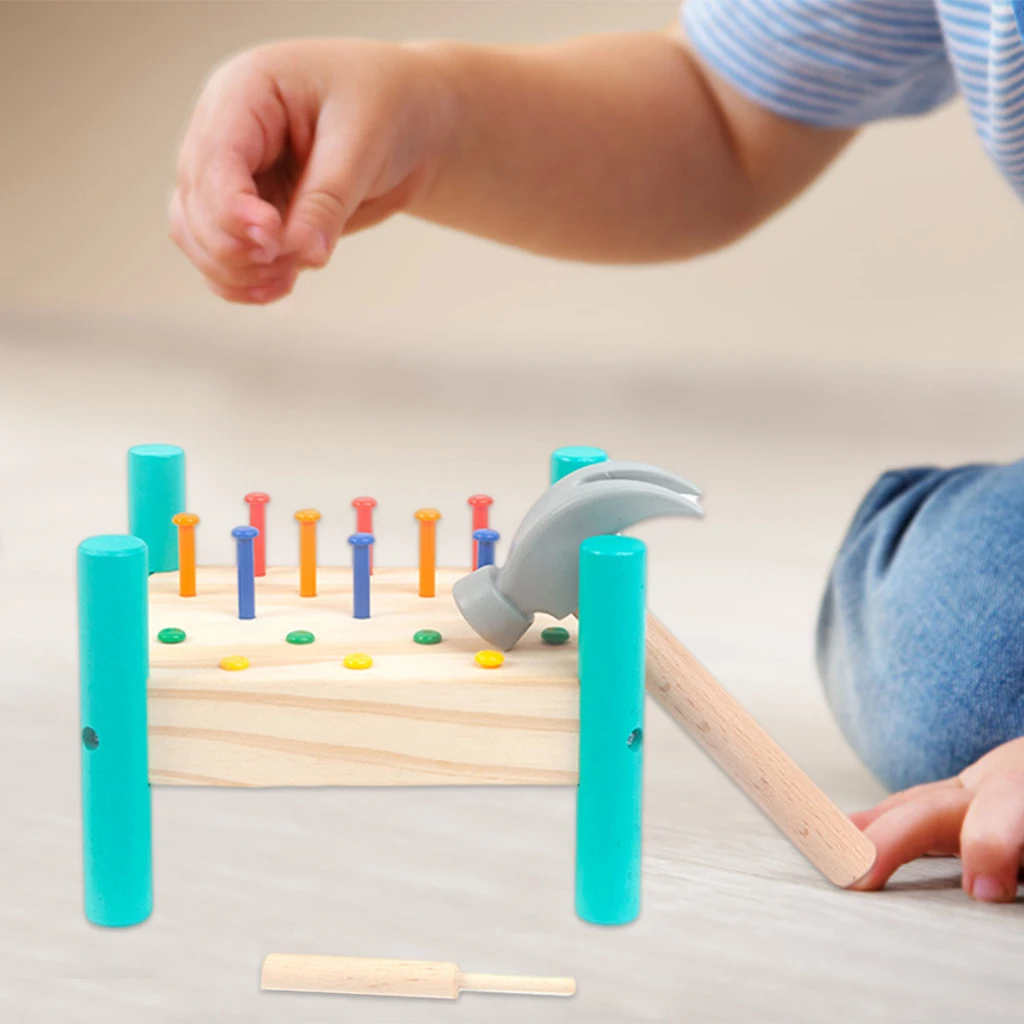 Montessori Pound-A-Peg DIY Kids Learning Interaction Colour Cognitive Gift