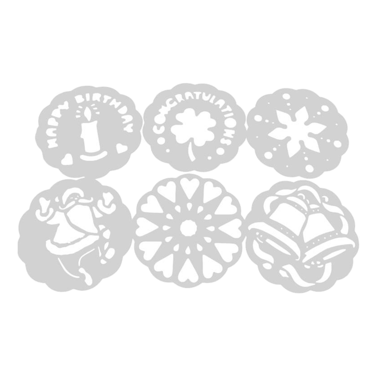 6x Flower Snowflake Cake Stencils  Mold Baking Decoration Tool