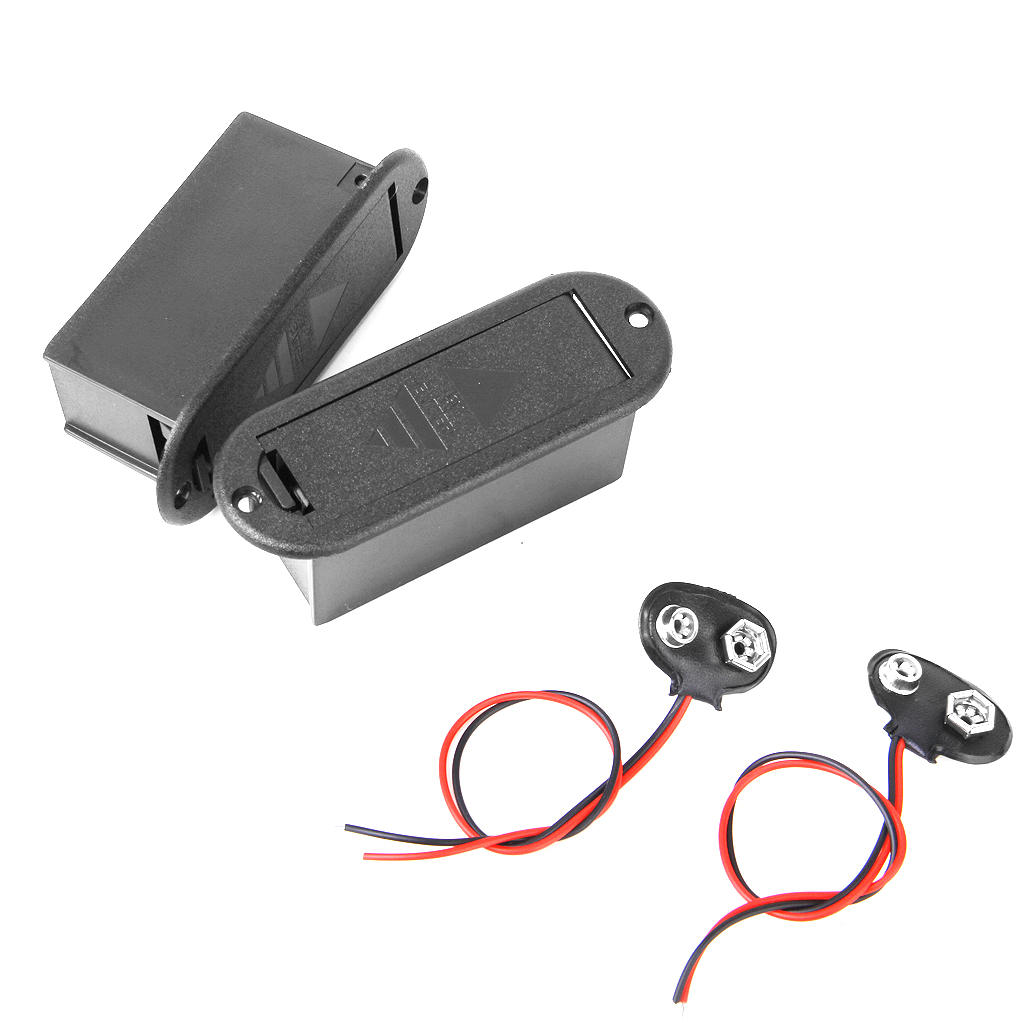 Tooyful High Quality 9V Battery Box/Holder/Case Compartment Cover With 9 Volt Battery Clip Buckle for Active Guitar Bass Pickup