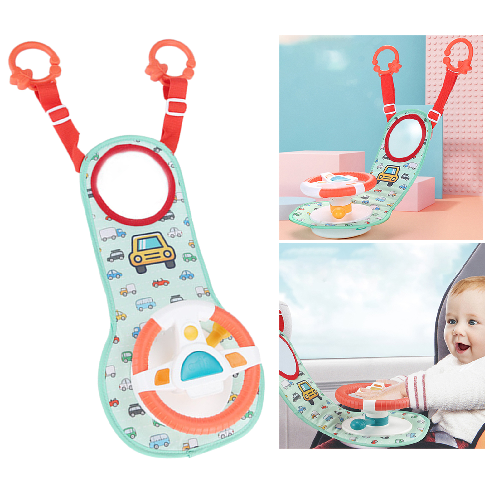 Baby Kids Eletric Steering Wheel Toy Driving Interactive Musical Educational Car Seat Back Toy For Infant Bibies Boys Girls