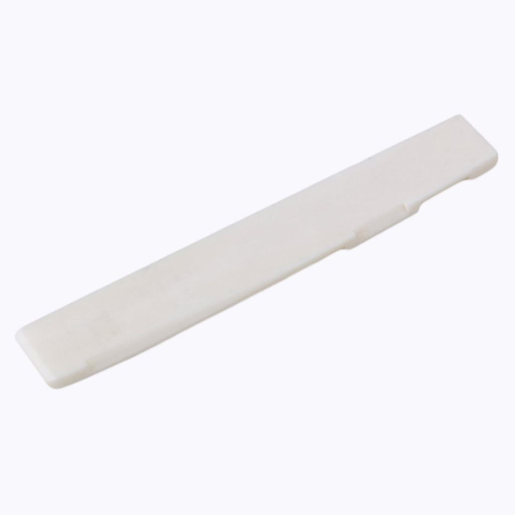 Set Of 1 Bone Slotted Saddle Nut For Instrument Accs 12 Strings Folk Guitar