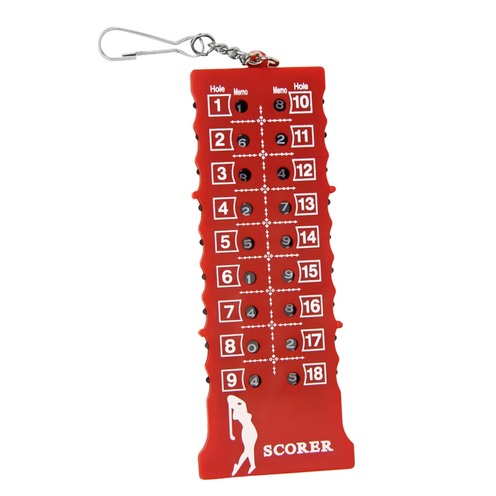 Rectangle Golf Score Counter Card Portable Stroke Counting Tool Bag Tag Red