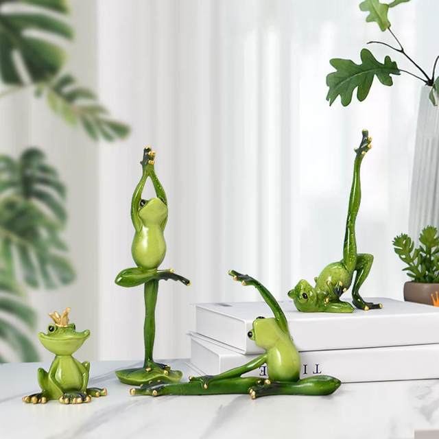 Statua Rana In Resina Per Giardino | Decorazione Yoga | Verde | Per Stagni O Desktop