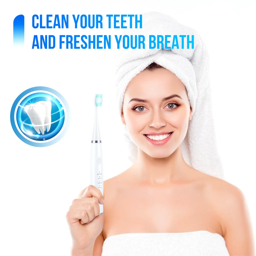 Electric Toothbrush USB Rechargeable IPX6 Waterproof Multifunction Calculus Remover Scaler for Portable Low Noise