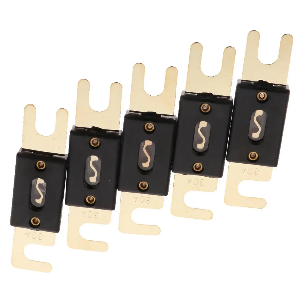 Great Performance 5 Pcs Car Auto ANL Fuse Gold Plated 30A 32V