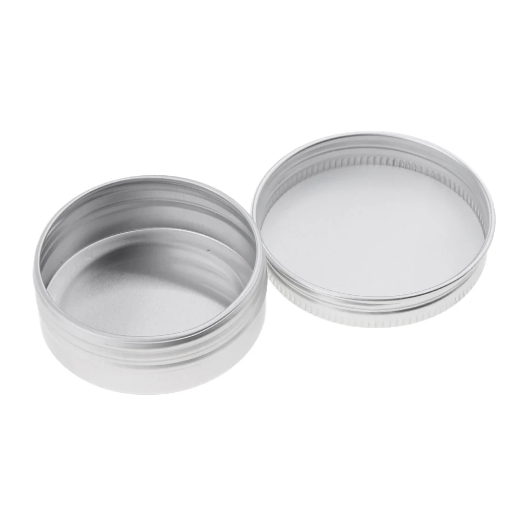 10 Empty Aluminum Tins Cans Container Jars w/ Screw Lids - 30g
