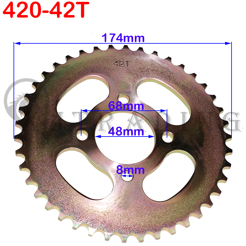 420/428 ketten 25/31/32/37/41/48T 48MM Kettenräder Hinten Zurück Kettenrad cog Für 90cc-160cc Motorrad ATV quad Stomp pit dirt bike – Detail 2