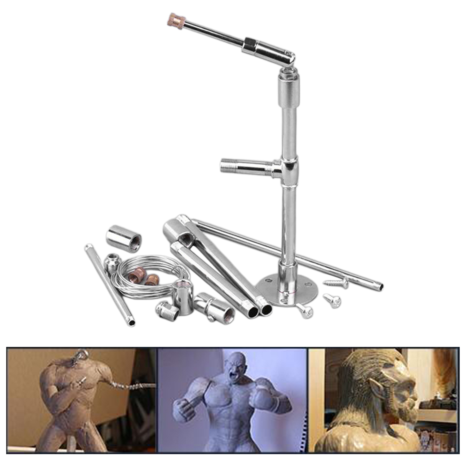 1 Set Metal Pipe and Base Holder/Support/Stand for DIY Pottery Clay Art Crafts Statue Artist Tool Kits