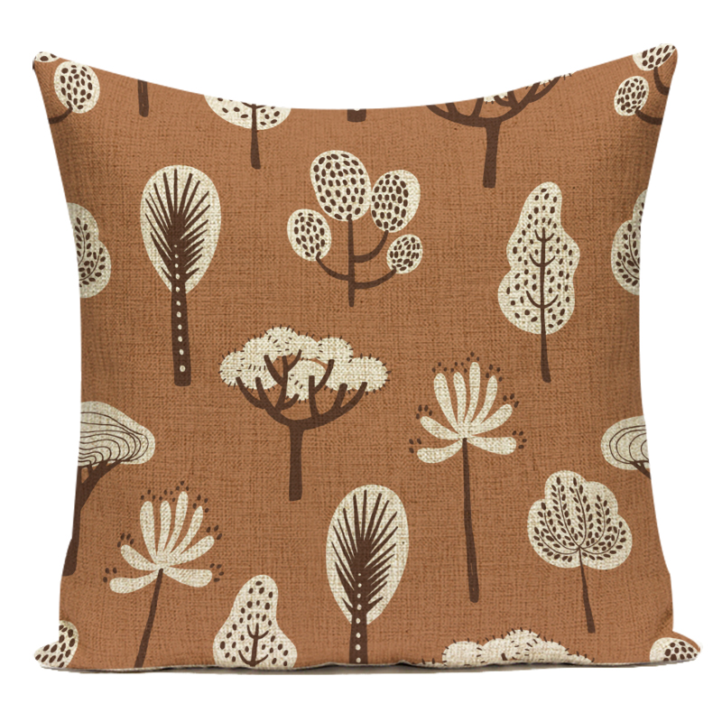 Dekorativer Kissenbezug mit niedlichen Cartoon-Tieren, Blumen, Pflanzen, Polyester-Kissenbezug für Sofa, Zuhause, Wohnzimmer, Dekoration – Detail 4