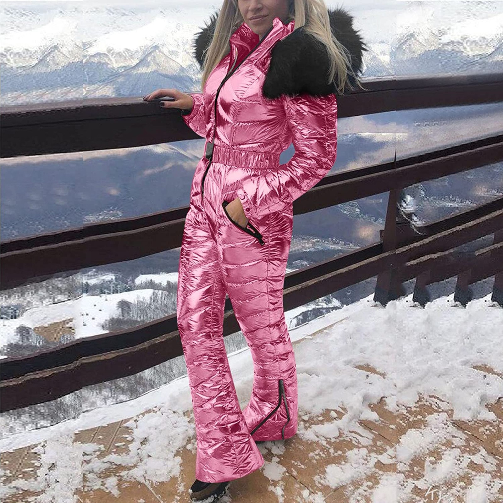 pink womens snowsuit