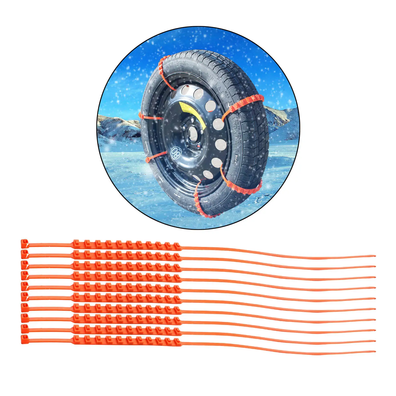 10x Snow Chains Tire Traction Chain Emergency Tire Straps for Cars SUV Truck ATV