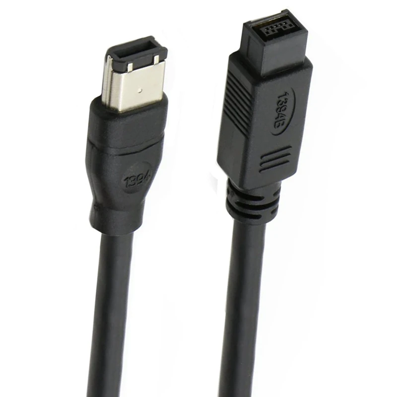 15ft 9 pin Male to 6 pin Male Black Firewire 800/400 Cable for IEEE 1394 devices Cmple 4442980 
