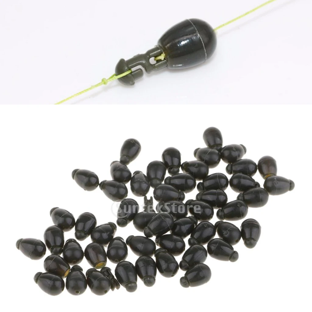 50x Plastic Quick Change Beads Method Feeder Fishing Bead for Carp Durable, Lightweight, Dark Green