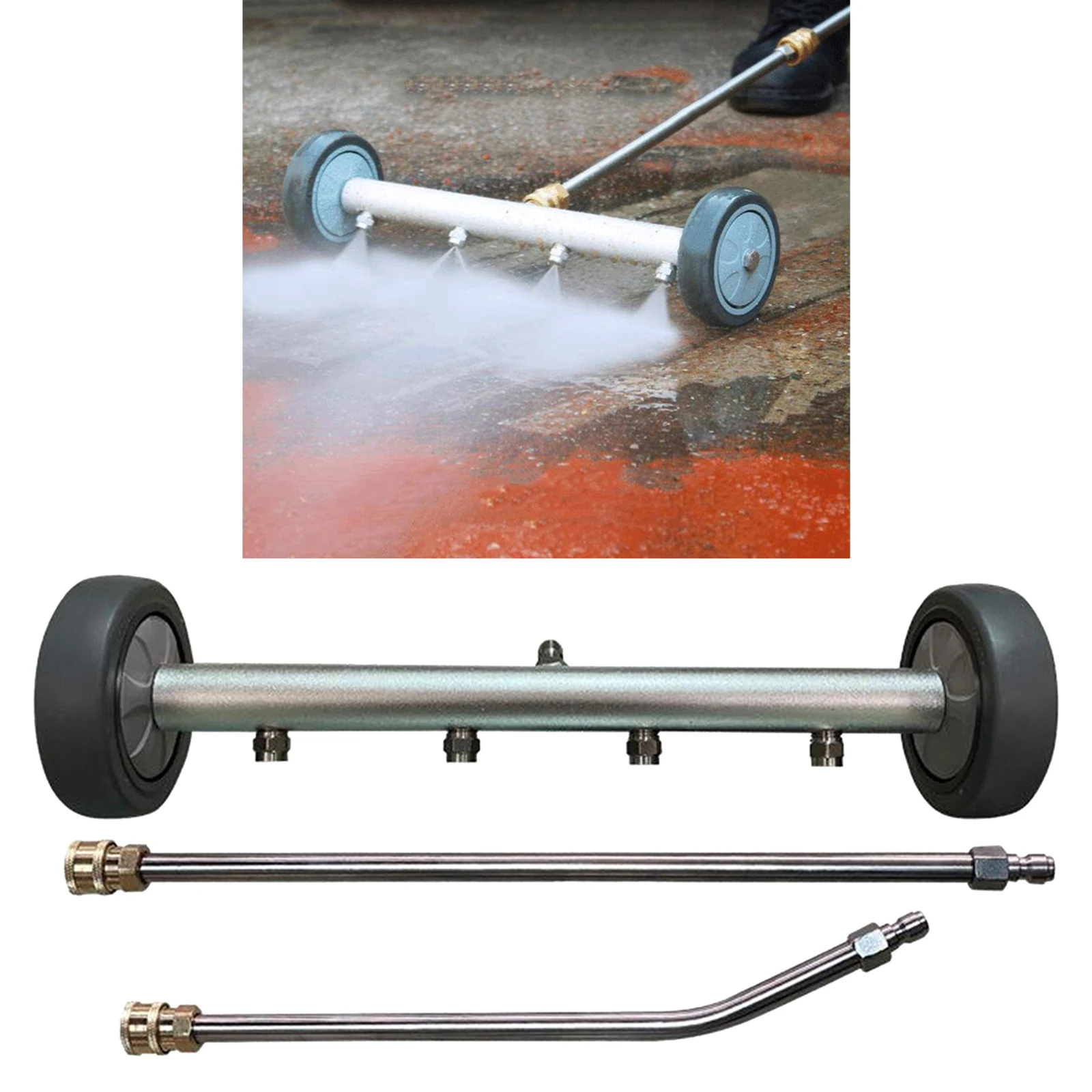 Pressure Washer Undercarriage Cleaner Under Car Water Broom with Extension Wand