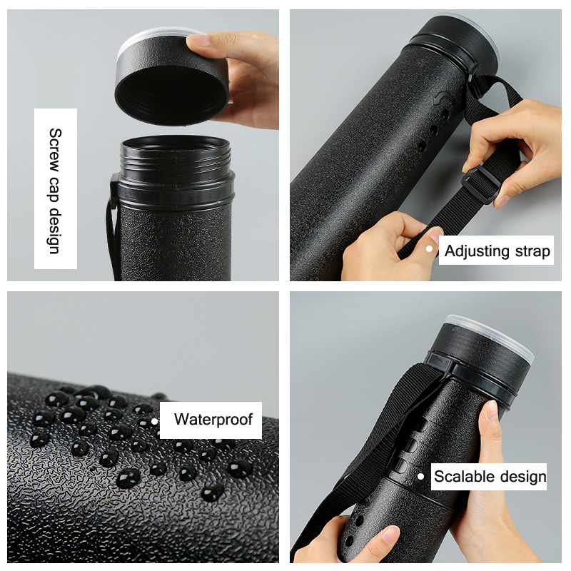 Tube De Stockage Télescopique Pour Affiches Et Dessins - Extensible De 50 à 90 Cm, étanche, Avec Sangle De Transport - 11