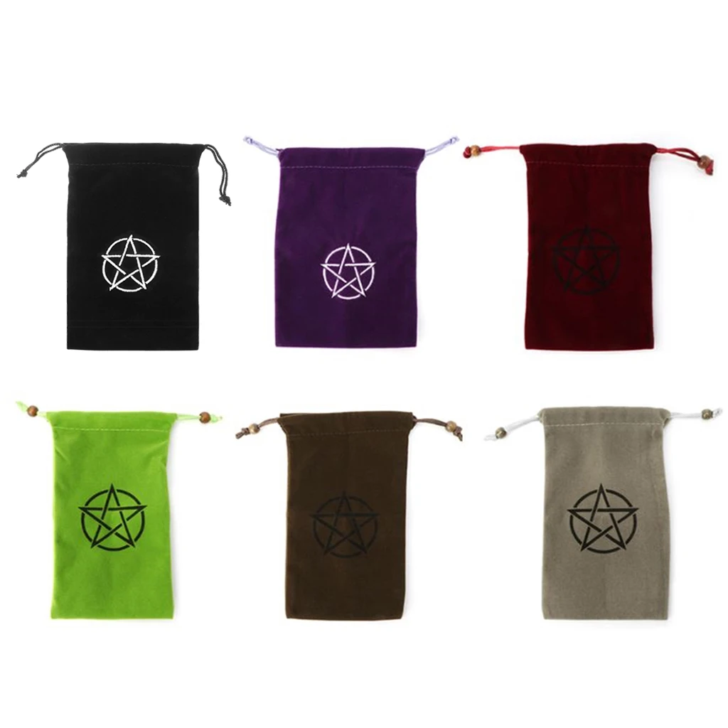 Tarot Card Storage Bag Pouch and Square Table Cloth Cover Set Board Game Access