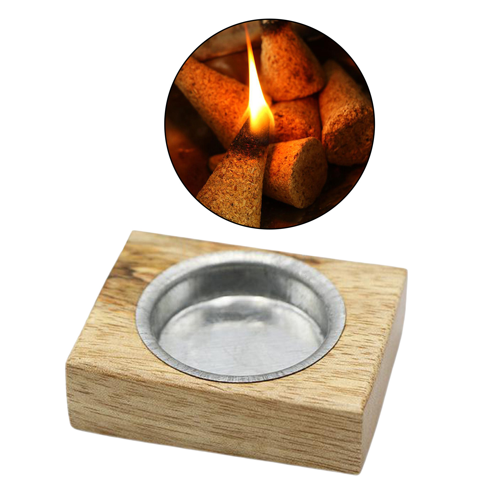 Incense Burner Stand Wooden Cone Incense Stick Wax Candle Ash Catcher Supply