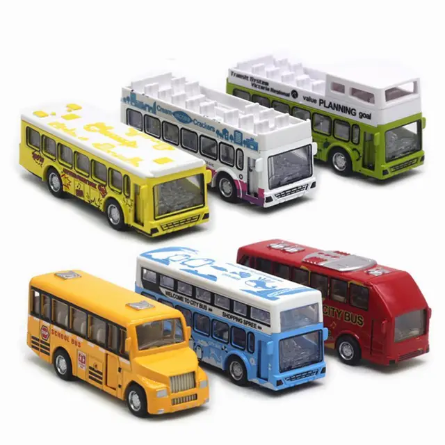 Simulated Alloy City Bus Pull Back Design Children Toys Small Size  Fall-resistant Pull Back Car Model Gifts Interactive Game