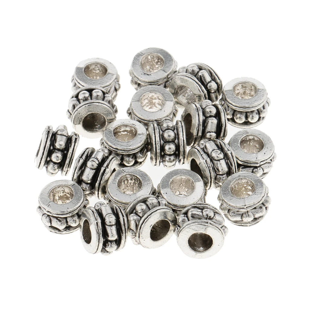 20Pcs Silver Metal Hair Braid  Beads Cuffs Clip Braid Jewelry Decor
