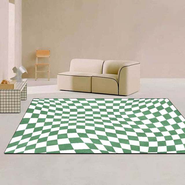 Checkerboard área tapete para sala de estar quarto colorido xadrez xadrez  xadrez xadrez roxo rosa verde marrom retro marroquino