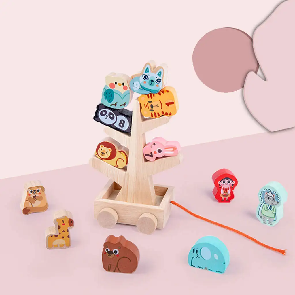 Wood Balance Game Toy Building Blocks Development Sensory Toy Game