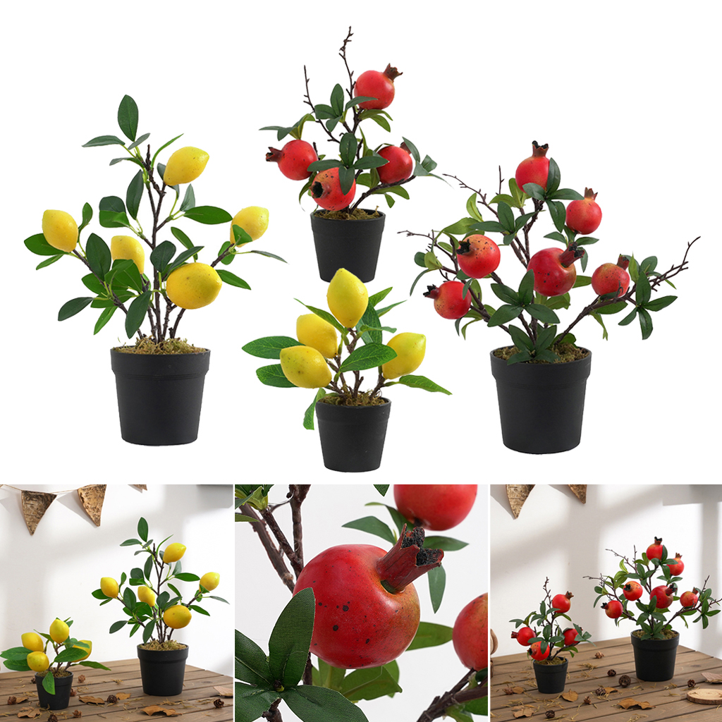 Potted Artificial Tree Fruit Plant Bonsai Tree Pot Plants Bonsai Stage for Garden Hotel Wedding Party Decoration Decor