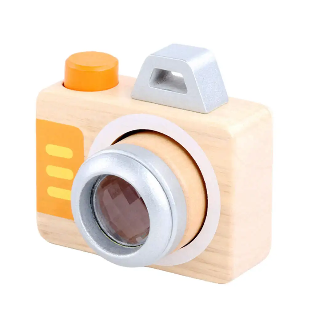 Wood Baby Camera Toy Neck Hanging Pretend Play Educational for Boy Girl