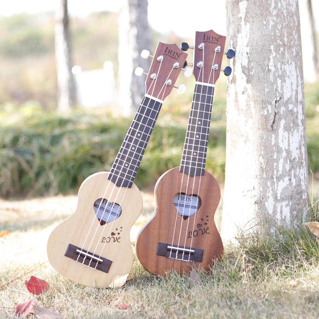 17in Ukulele Love Shape Hole Hawaiian Guitar Beginner Student Adult Gifts