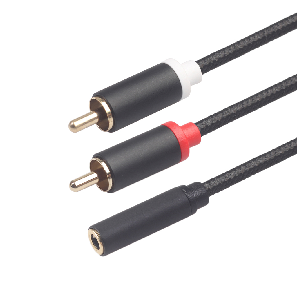 Y Connector Audio Cable 3.5mm 1/8inch Audio Female to 2 RCA Male Stereo Cable Converter 40cm/15.75inch