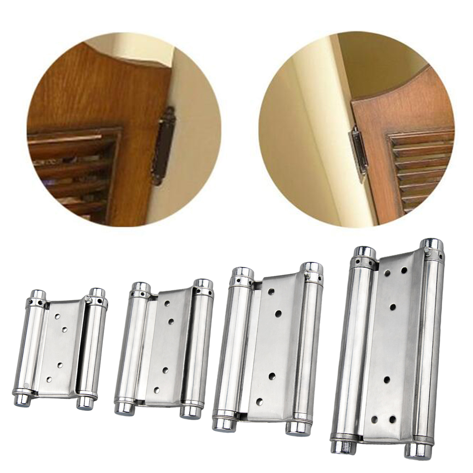 Spring Door Hinge Self Closing Adjustable for Two Way Free Door Bar Counter Fence Swinging Hinges