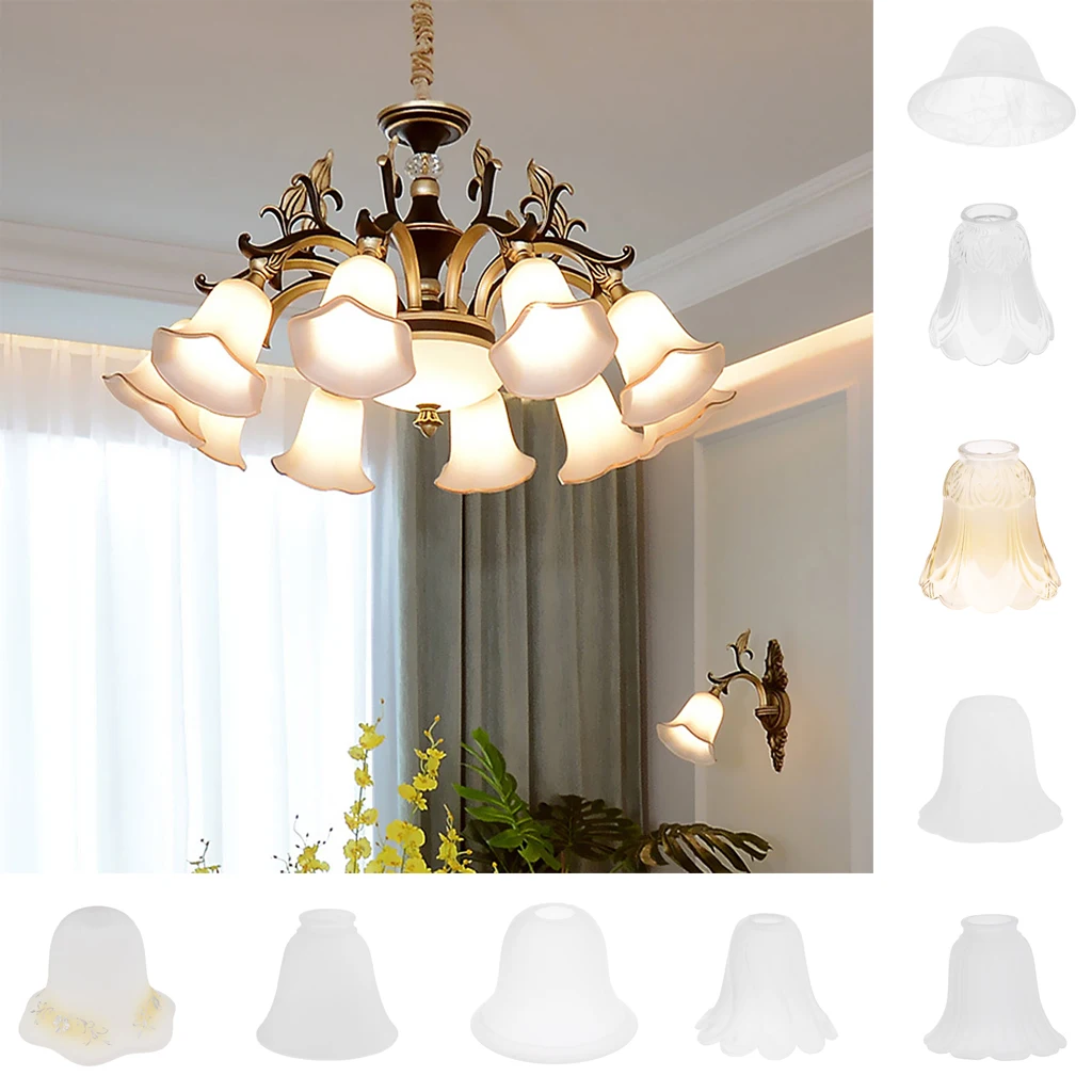 Traditional Glass Lampshade For Chandelier Ceiling Lamp Wall Lamp For Living