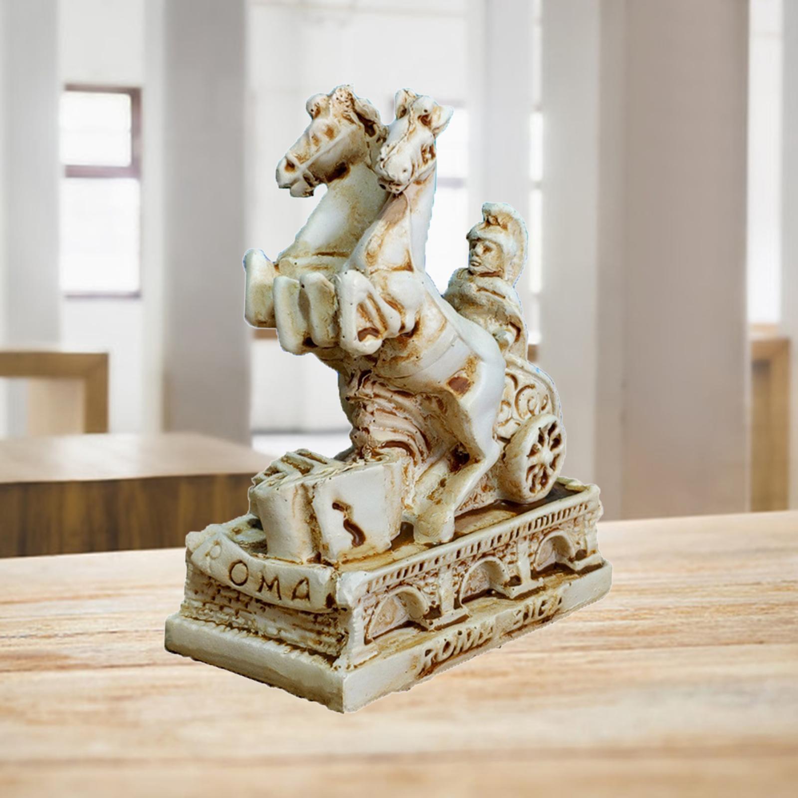 6Pcs Vintage Roman Chariot Figurines European Resin Crafts Home Decoration Accessories Office Desktop Decor Birthday Gifts