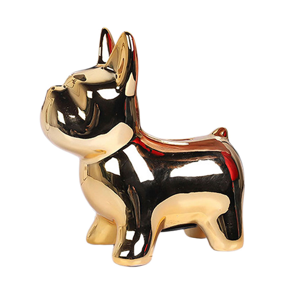 Resin Cute Dog Money Bank Currency Saving Box Birthday Gifts Desktop Ornament
