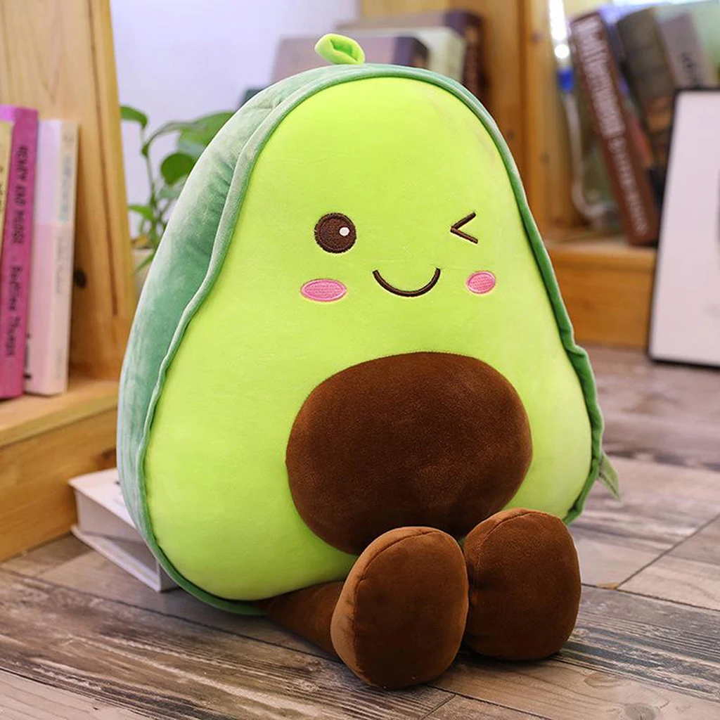 Cartoon Kawaii Stuffed Avocado Fruit Plush Doll Sofa Pillow Home Decor 45cm