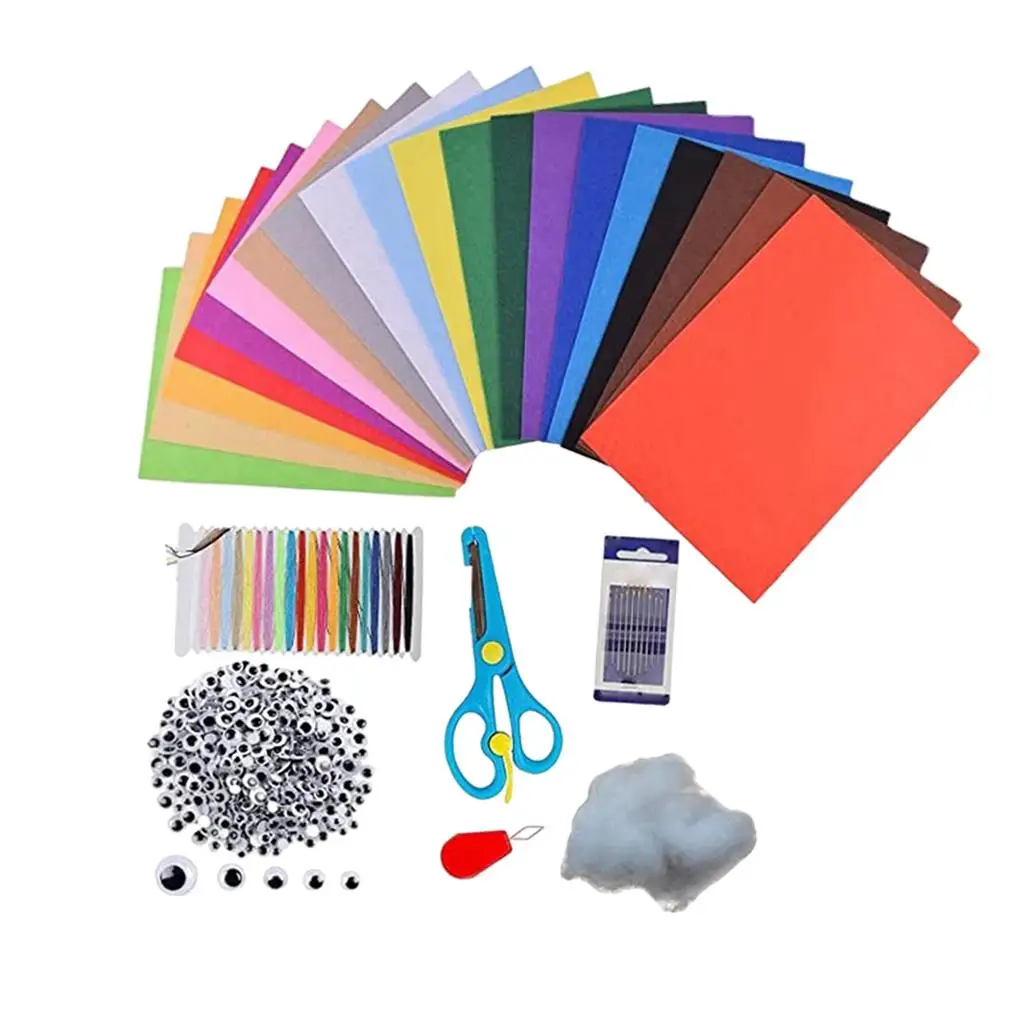 Felt Fabric Sheets Kits DIY Assorted Colors Nonwoven Patchwork for Craftwork 5.7x7.8inch