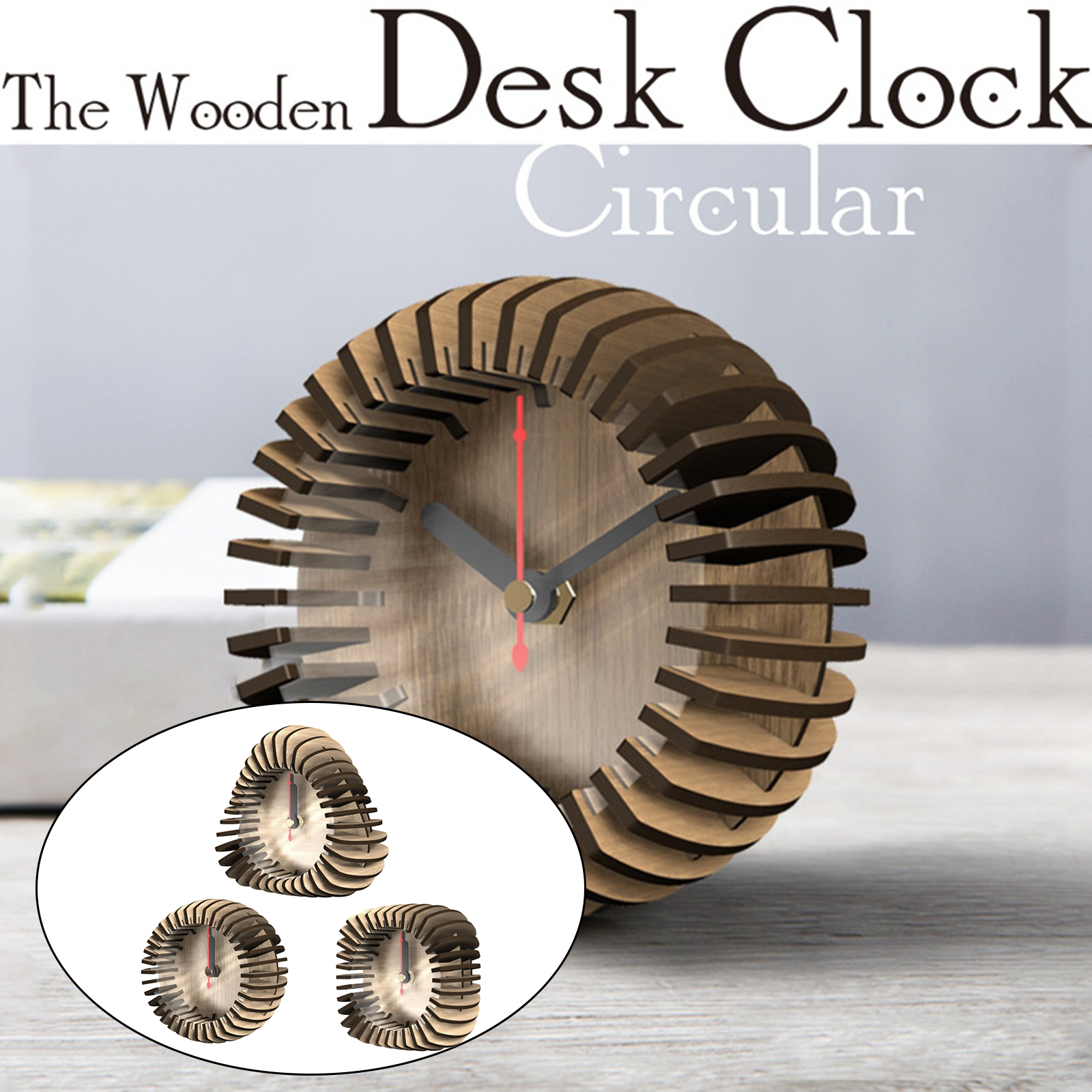 Wooden Clock Puzzle DIY Model Kits DIY Model for Adults Kids Decoration