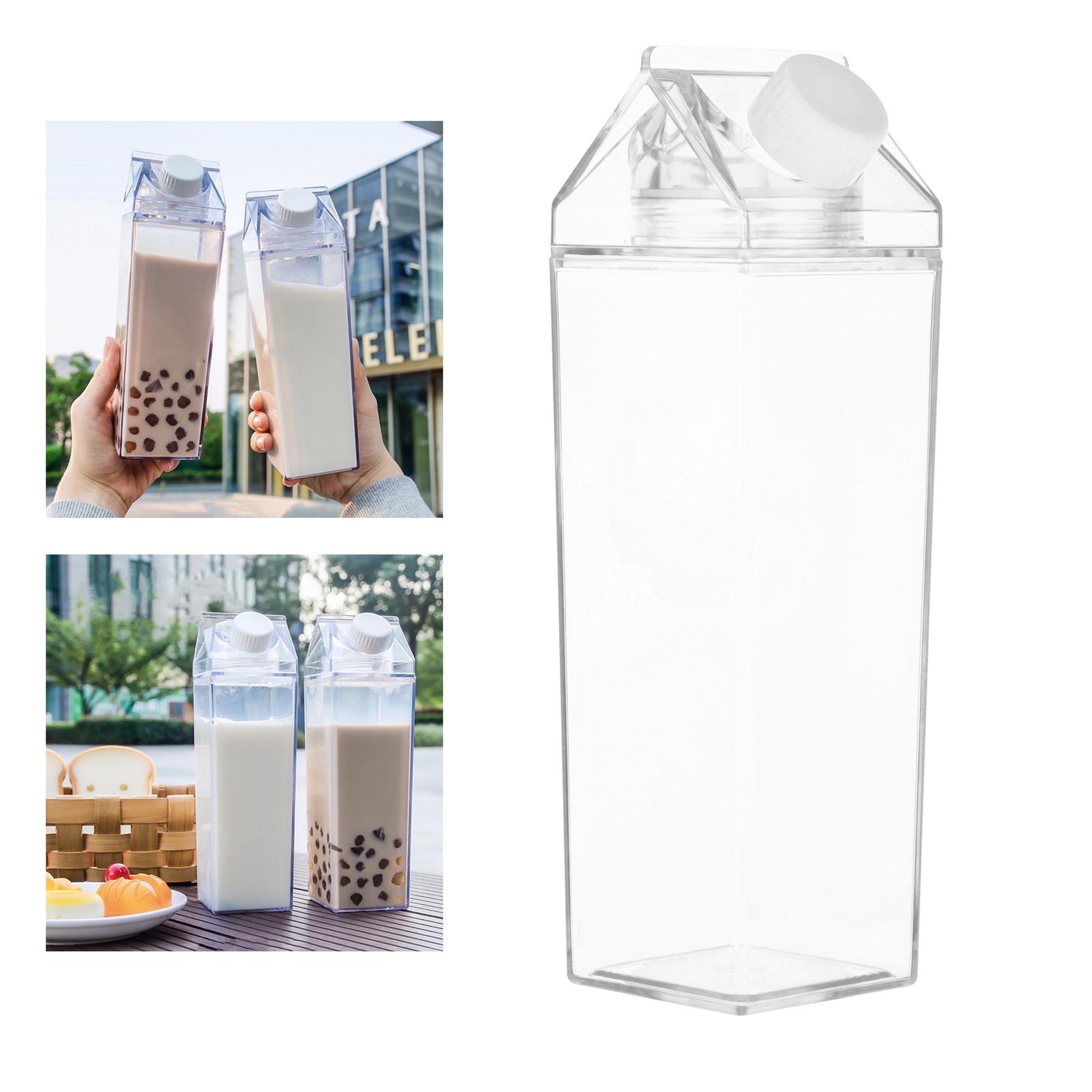 Milk Carton Water Bottle 500ml/1000ml Simple Portable Plastic For Activities Drinking Coffee Tea