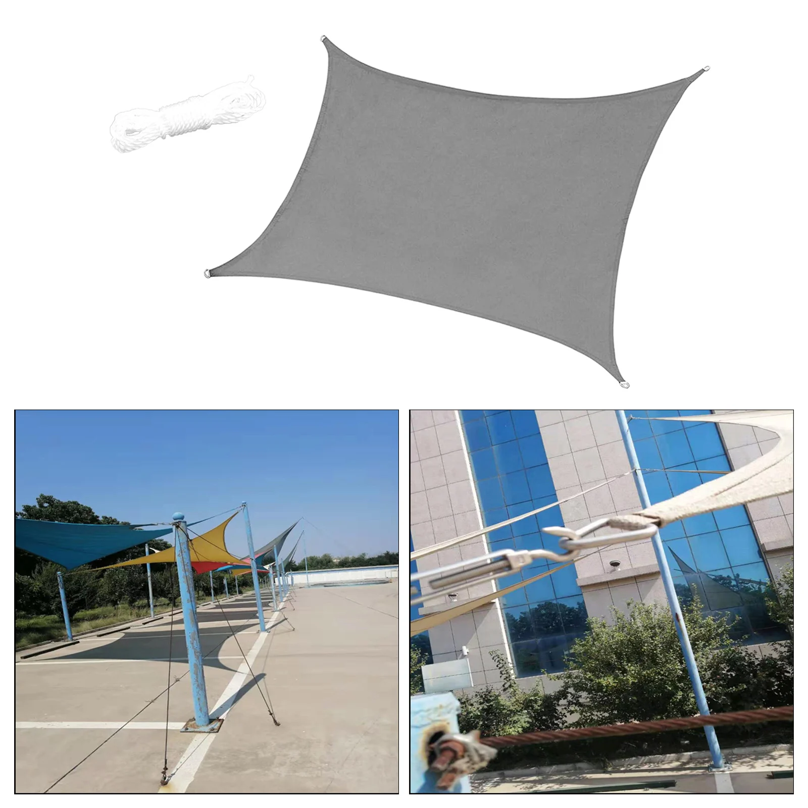 Outdoor Awning Canopy Sun Shade Sail UV Block Sun Shelter Cover for Garden Patio Decking