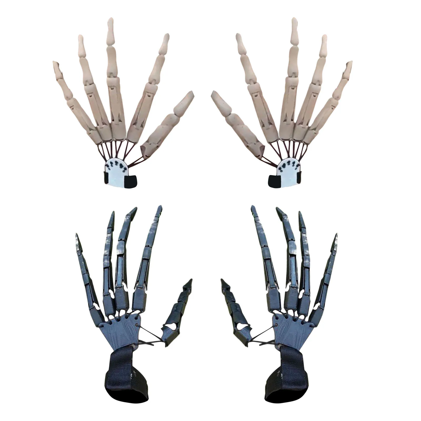 Emulsion Halloween Articulated Fingers Flexible Joint Bend/Stretch Freely Horrible Atmosphere Dress Finger Extensions Cosplay