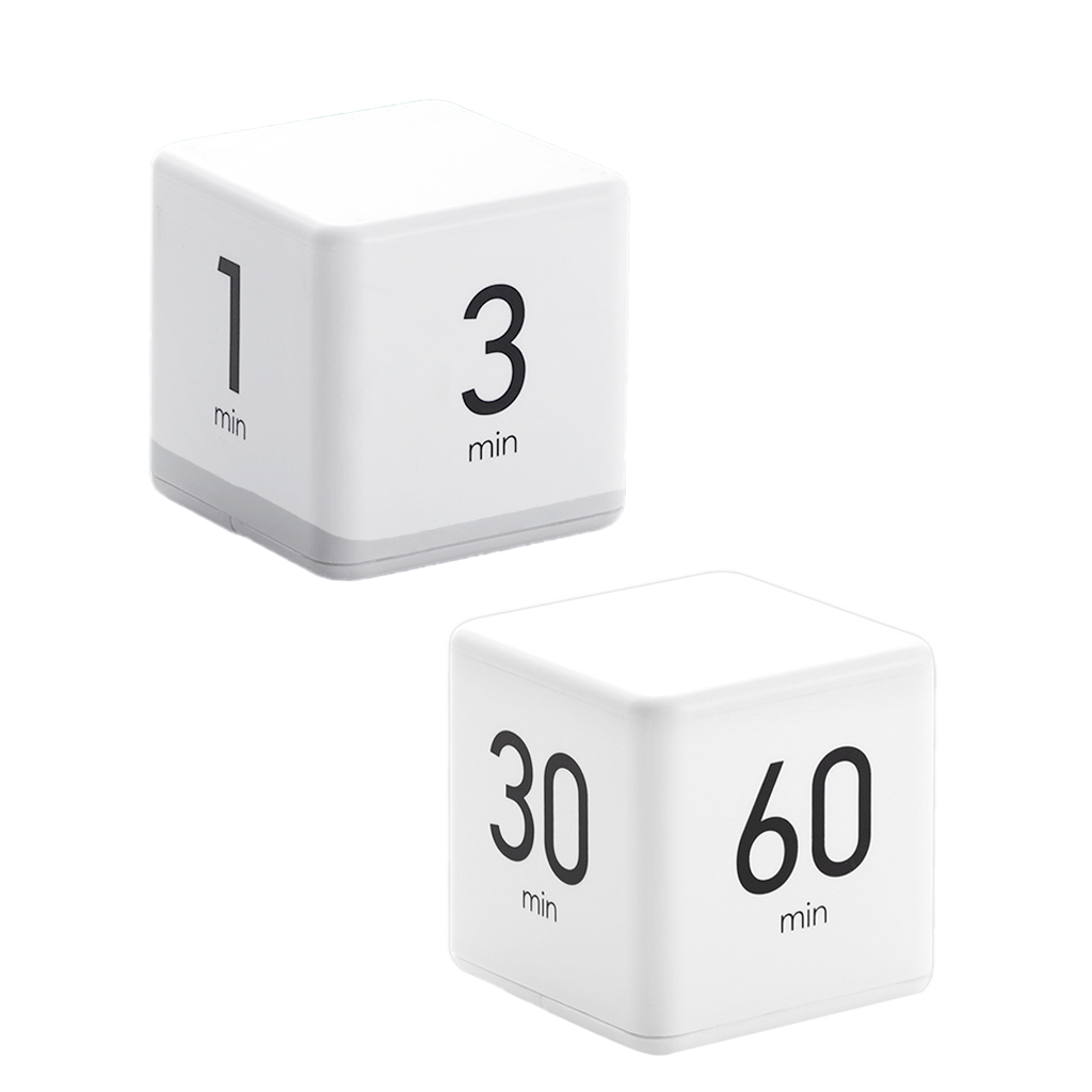 White Cube Kitchen Timer For Time Management Kids Timer Workout Timer Cooking Accessories Tools