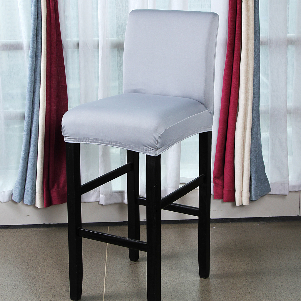 Stretch Short Chair Seat Cover Bar Height Stool Slipcovers for Wedding Party