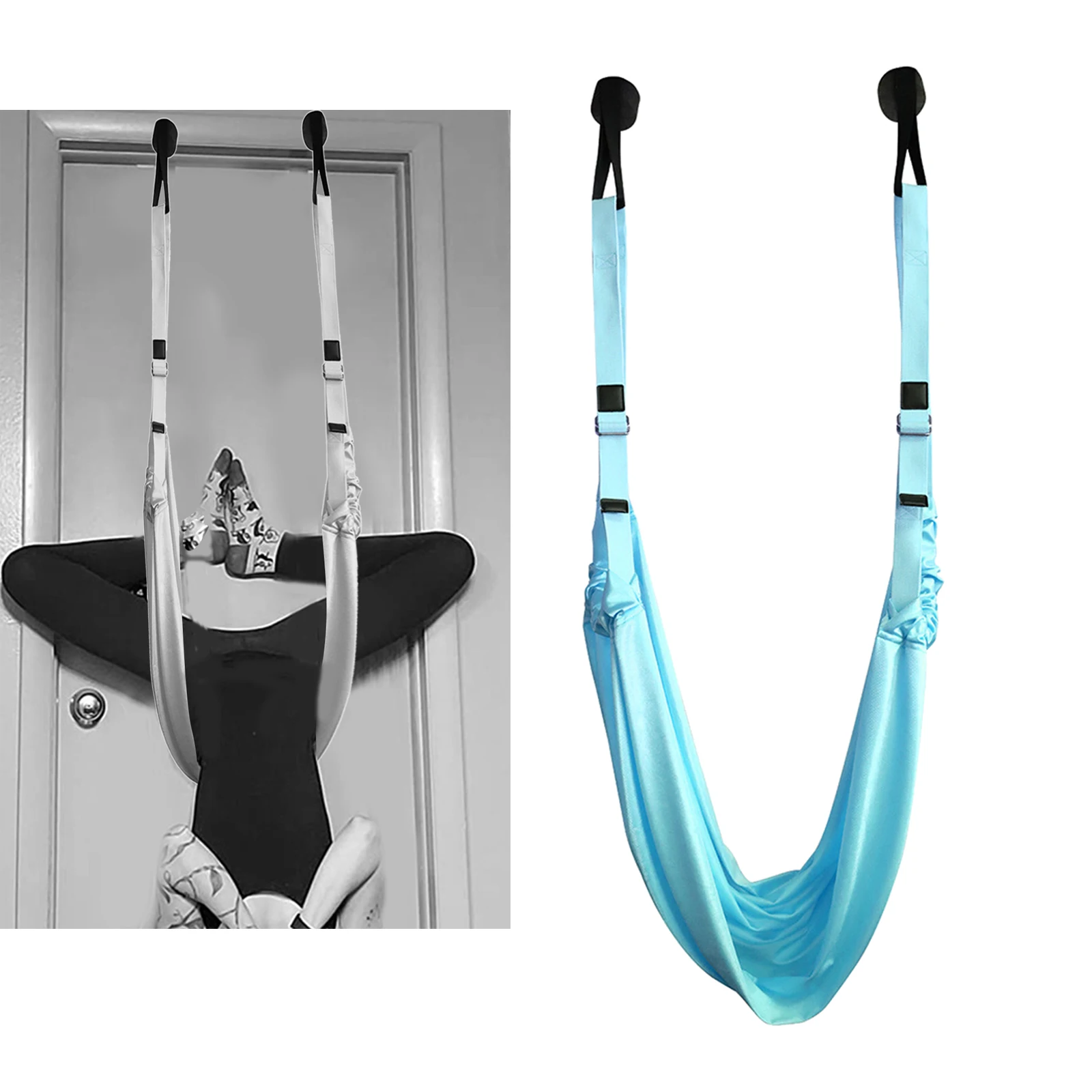 Aerial Yoga Wall Rope Open Hip Hammock Stretch Auxiliary Trainer Inverted Pull Stretch Belt Home Ladies Black Yoga Belt Fitness