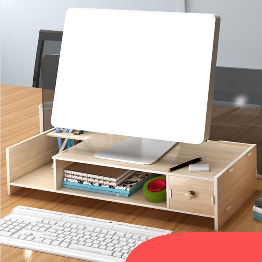Desk Monitor Stand Riser Storage Shelf 