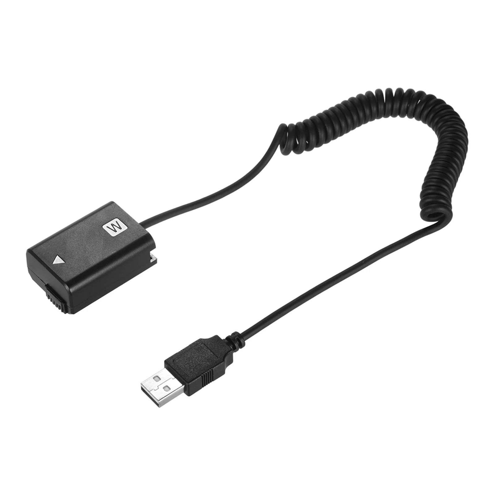 USB Power Cable To Np-FW50 Dummy Battery fits for Sony Battery Bank A7 A7R A7S, Length 35 to 100cm