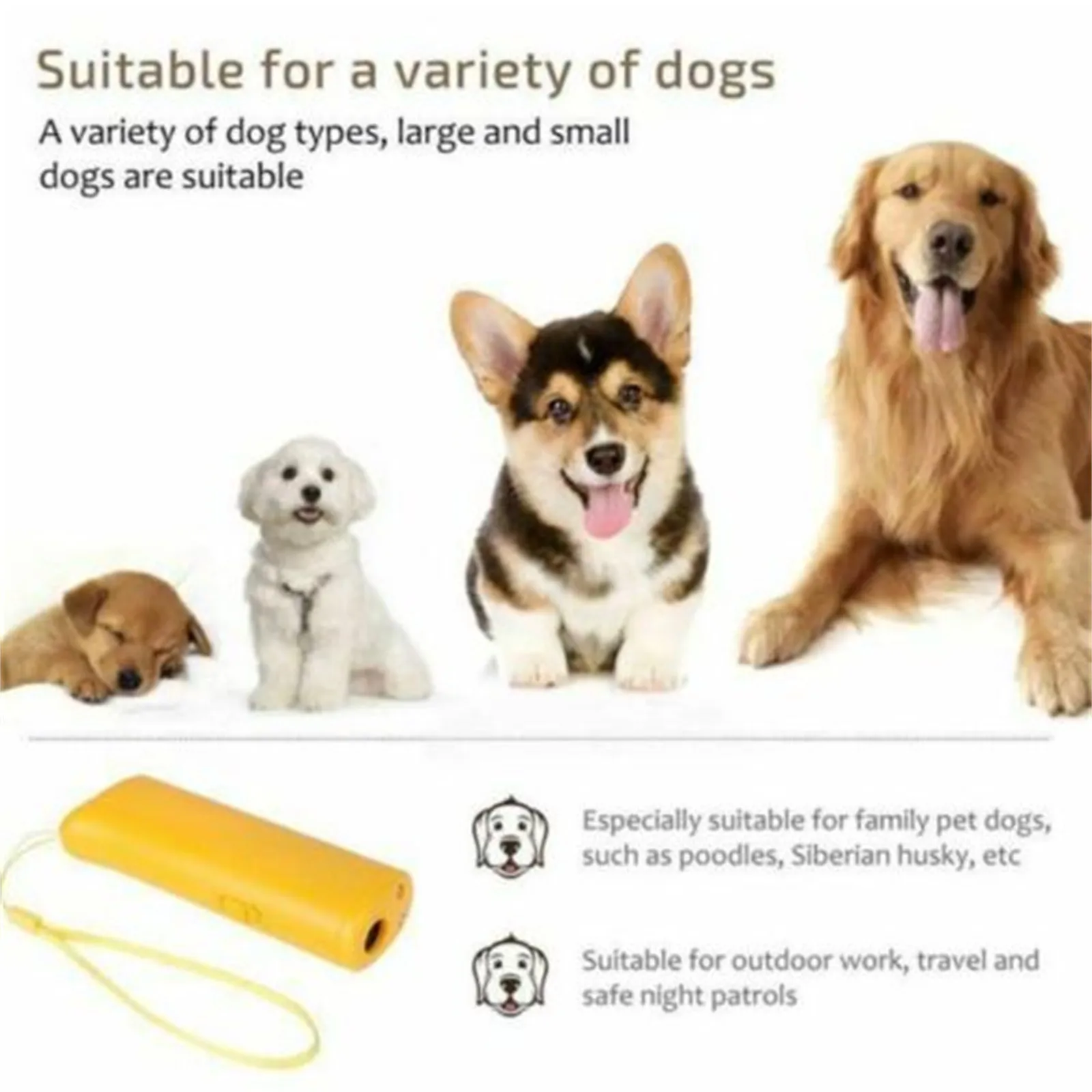 #48 Trainer Training Equipment Stop Ultrasound Ultrasonic Strengthen Dog Pet Pet Battery Barking Control Device Without Led