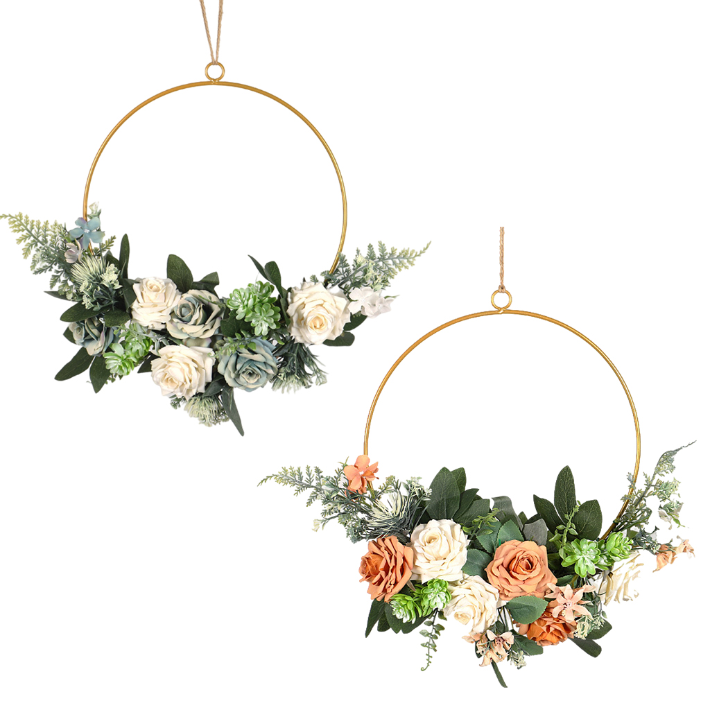 Vintage Front Door Hanging Flower Wreath Garland Wedding Home Ornament Vintage Front Door Hanging Flower Wreath Garland Wedding Home Ornament