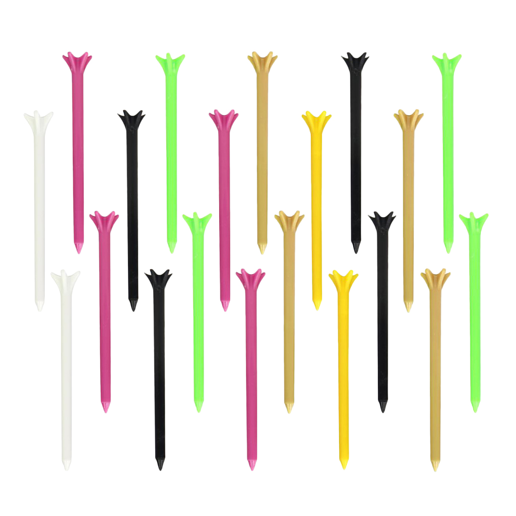 20x PE Plastic Golf Tee 3-1/4 Inch Durable Claw Tees Training Aids Assorted