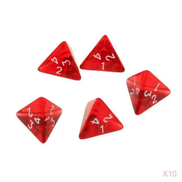 Lot of 50 D4 Dice Set Polyhedron for DND Game Children Dice Counting Mathematics Teaching Aids