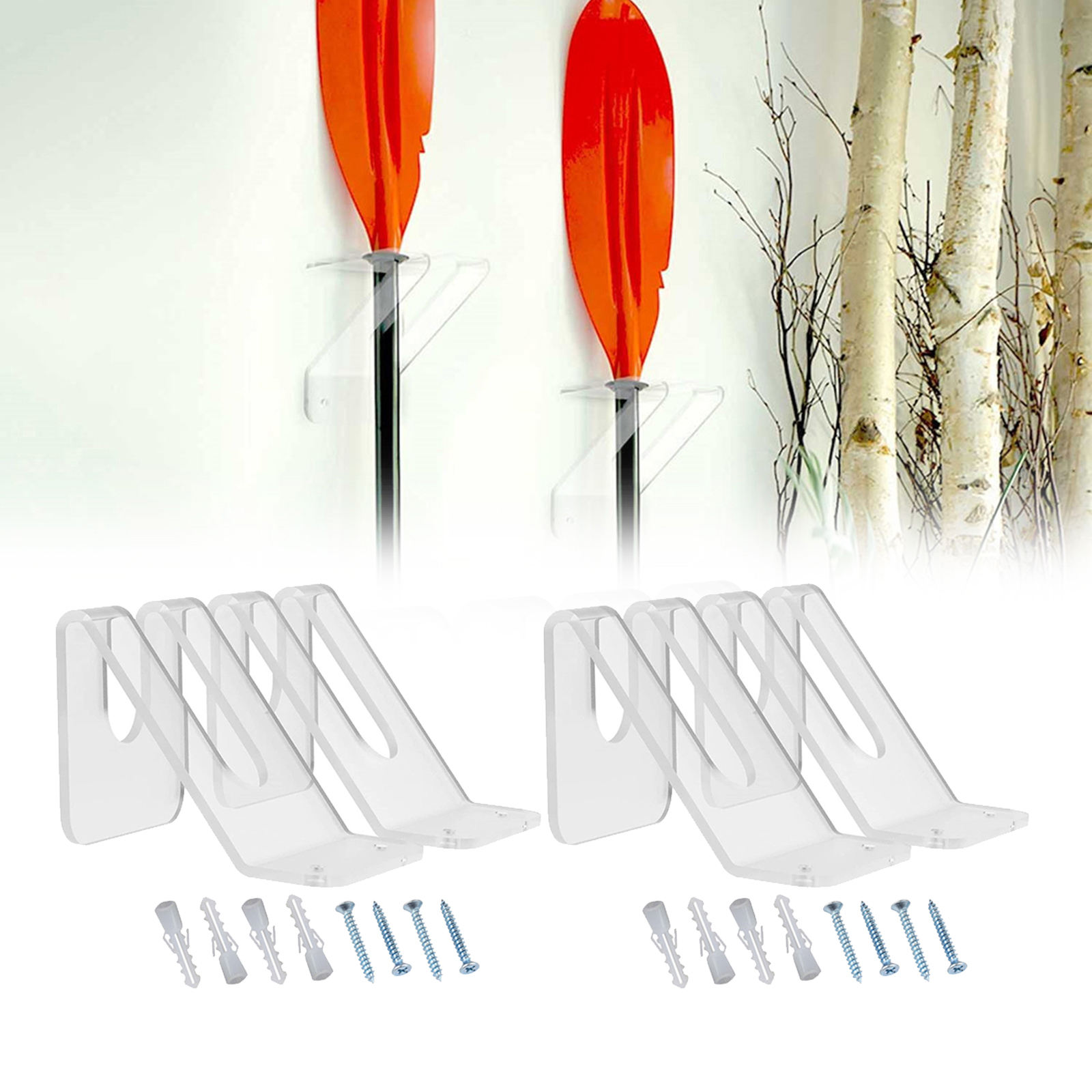 Kayak Paddles Oar Hangers Accessories Wall Racks 2Pcs Plastic Stand Up Wall