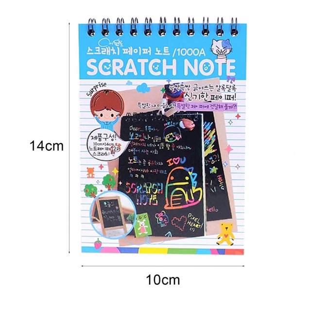 Notebook 10*14cm Large Magic Color Rainbow Scratch Paper Note book